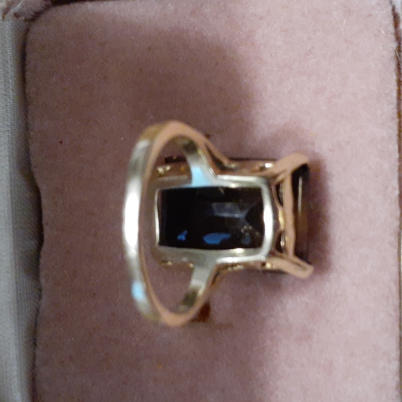 10K GOLD SMOKY TOPAZ EMERALD CUT RING - Picture 7 of 11